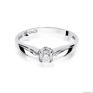 Pierścionek W197 Diament 0,24ct białe złoto