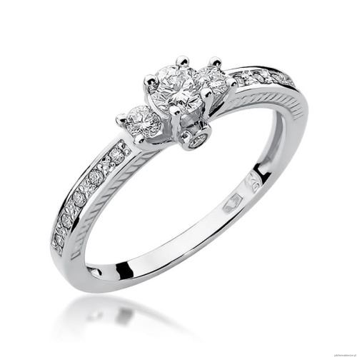 Pierścionek W199 Diament 0,20ct białe złoto