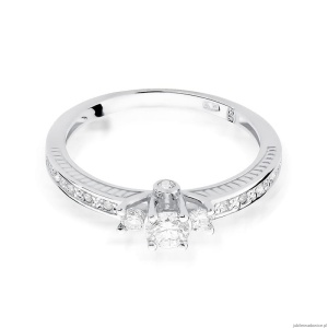 Pierścionek W199 Diament 0,20ct białe złoto