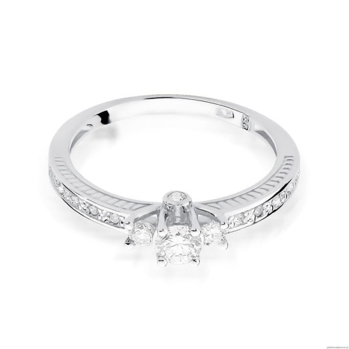 Pierścionek W199 Diament 0,20ct białe złoto