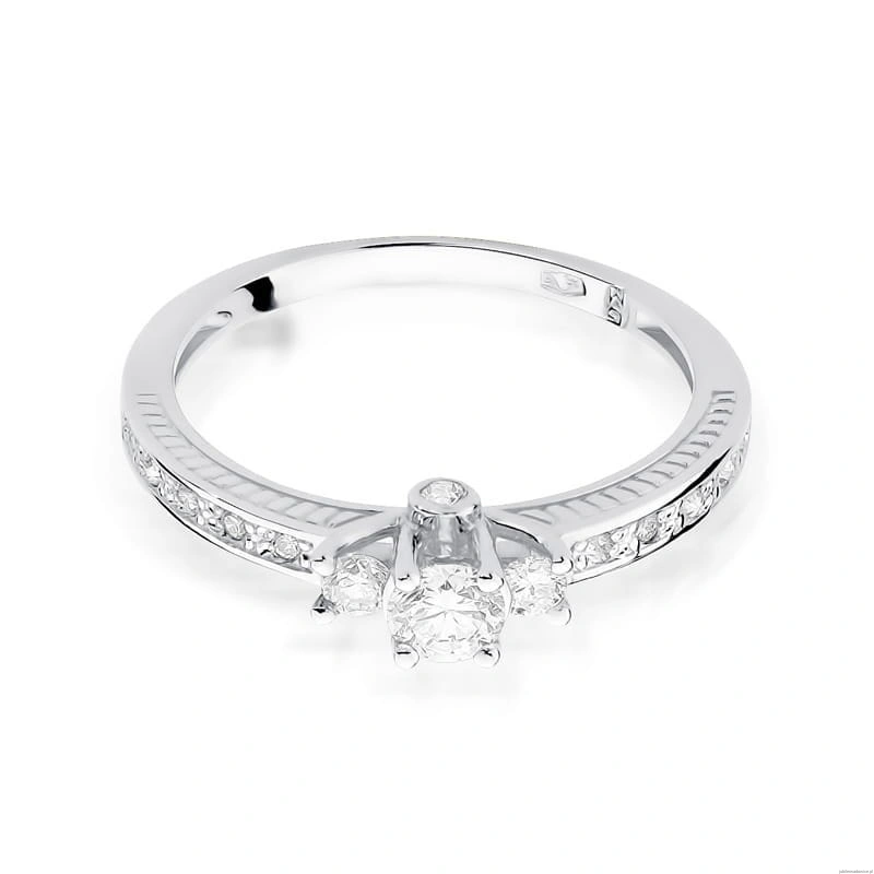 Pierścionek W199 Diament 0,20ct białe złoto