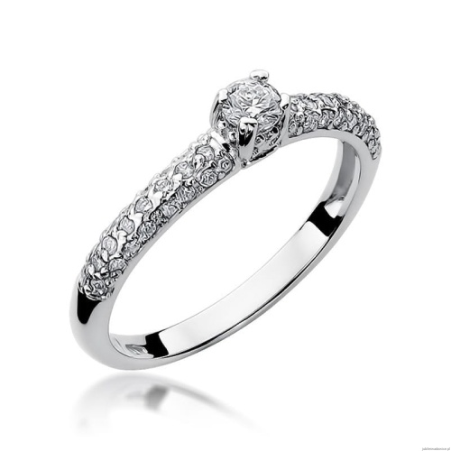 Pierścionek W200 Diament 0,15ct białe złoto