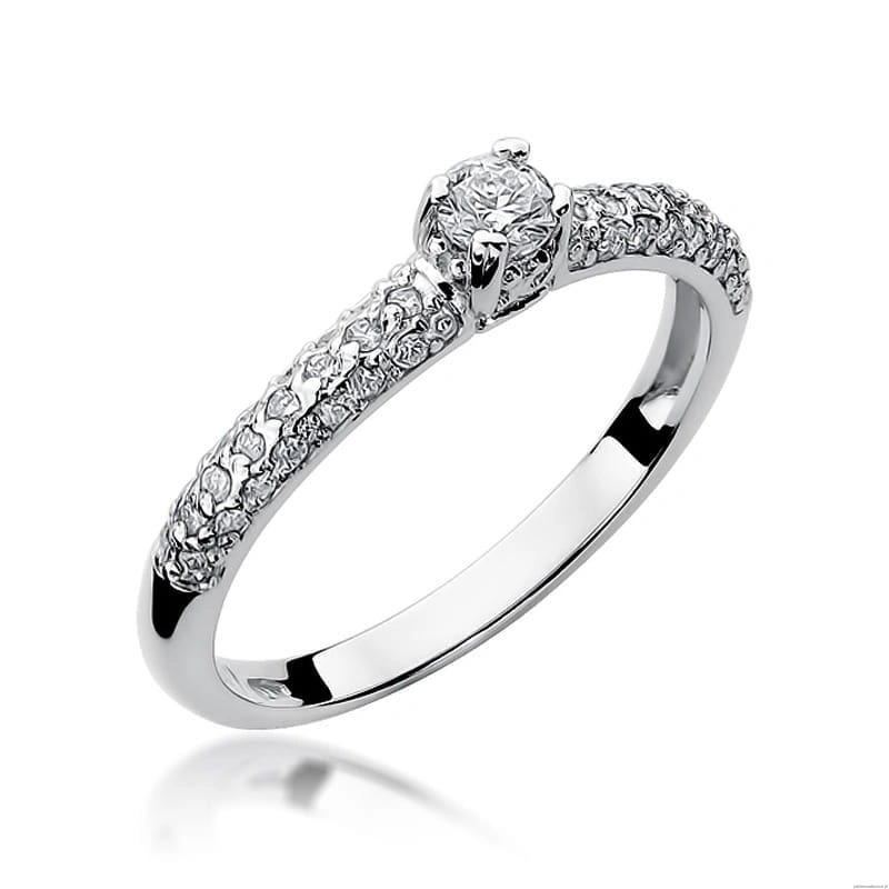 Pierścionek W200 Diament 0,15ct białe złoto