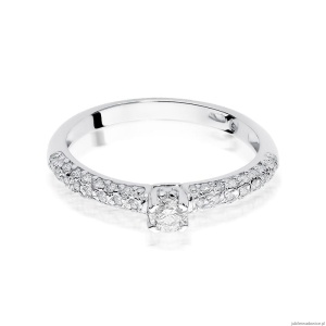 Pierścionek W200 Diament 0,15ct białe złoto