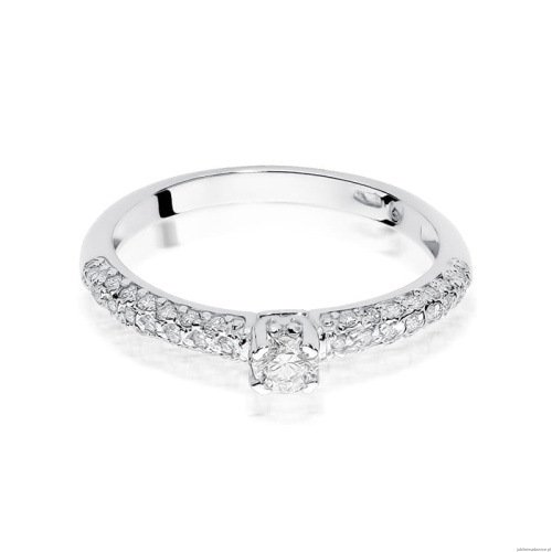 Pierścionek W200 Diament 0,15ct białe złoto