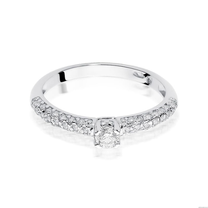 Pierścionek W200 Diament 0,15ct białe złoto