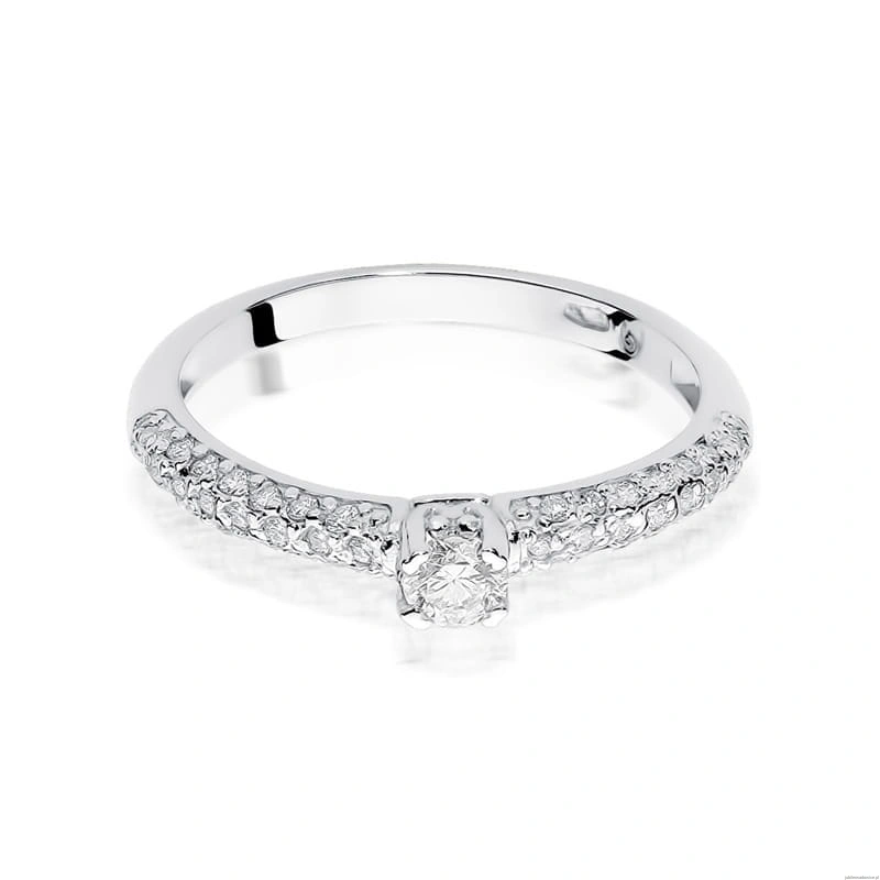 Pierścionek W200 Diament 0,15ct białe złoto