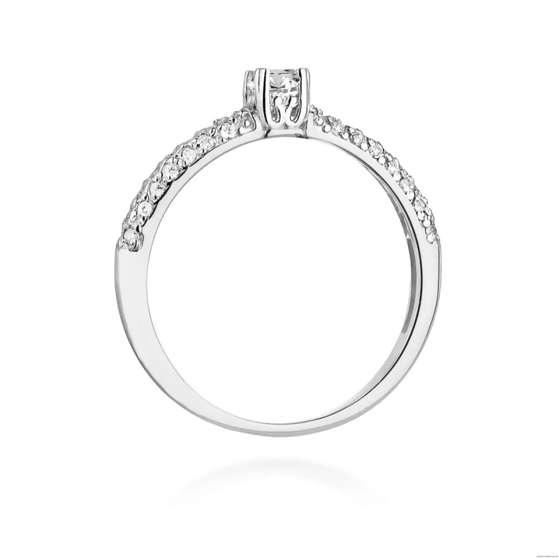 Pierścionek W200 Diament 0,15ct białe złoto