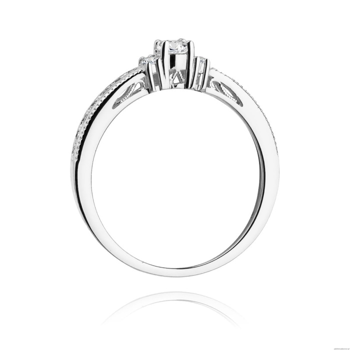 Pierścionek W201 Diament 0,13ct białe złoto