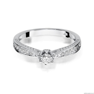 Pierścionek W202 Diament 0,15ct białe złoto
