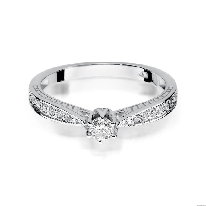 Pierścionek W202 Diament 0,15ct białe złoto