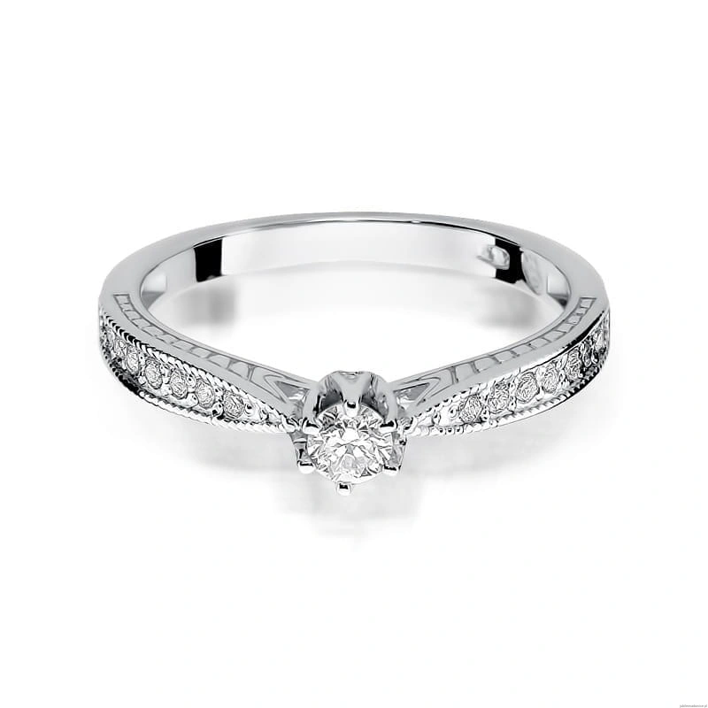 Pierścionek W202 Diament 0,15ct białe złoto