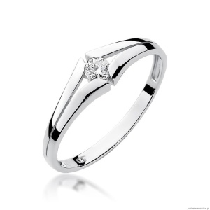 Pierścionek W207 Diament 0,08ct białe złoto