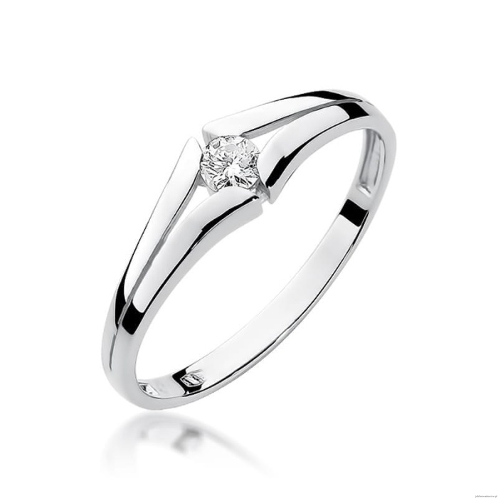 Pierścionek W207 Diament 0,08ct białe złoto