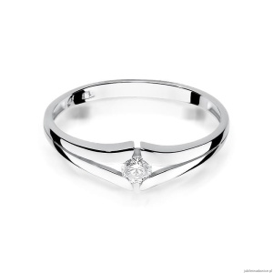 Pierścionek W207 Diament 0,08ct białe złoto
