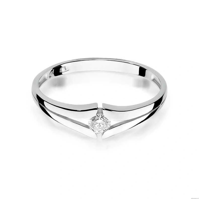 Pierścionek W207 Diament 0,08ct białe złoto