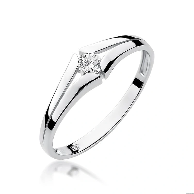 Pierścionek W207 Diament 0,10ct białe złoto