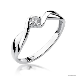 Pierścionek W208 Diament 0,08ct białe złoto