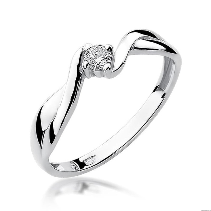 Pierścionek W208 Diament 0,08ct białe złoto