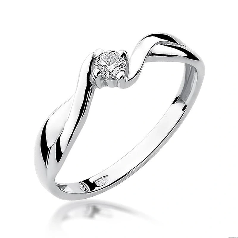 Pierścionek W208 Diament 0,08ct białe złoto