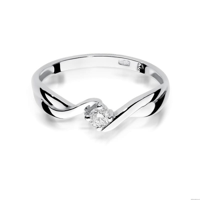 Pierścionek W208 Diament 0,08ct białe złoto