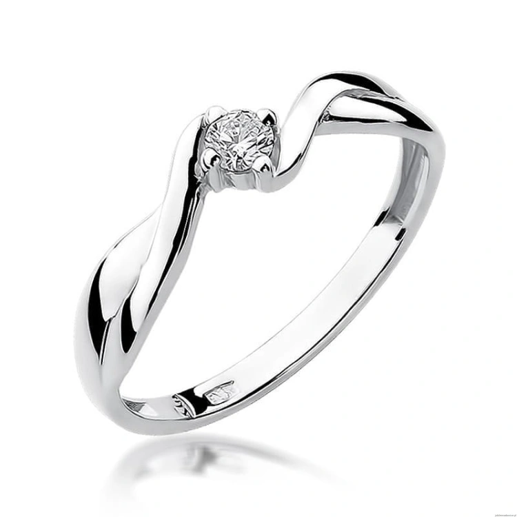 Pierścionek W208 Diament 0,10ct białe złoto