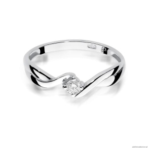 Pierścionek W208 Diament 0,10ct białe złoto