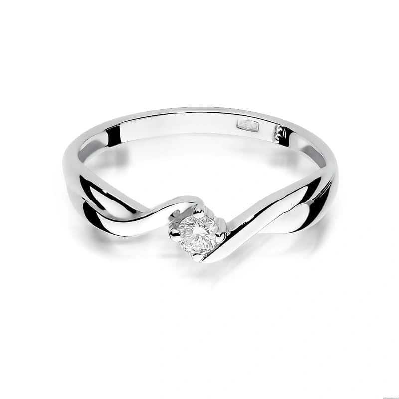 Pierścionek W208 Diament 0,10ct białe złoto
