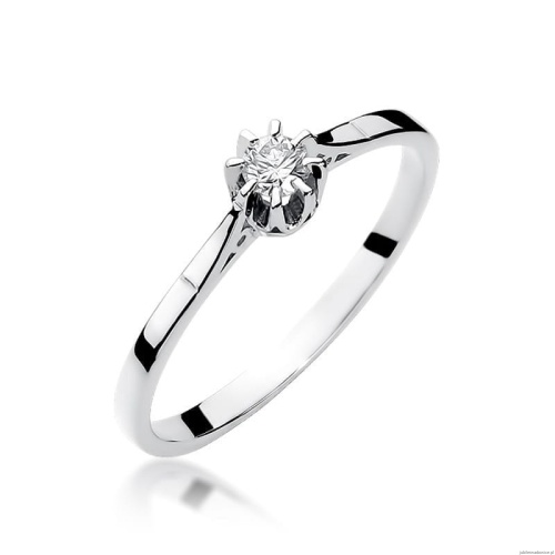 Pierścionek W209 Diament 0,10ct białe złoto