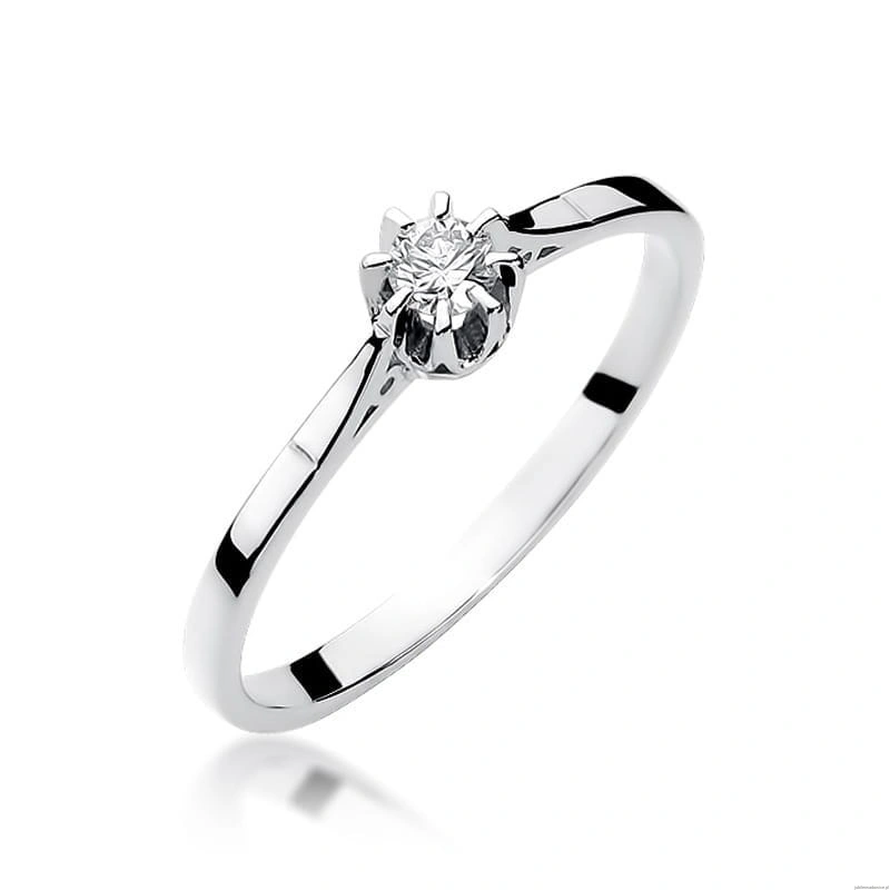 Pierścionek W209 Diament 0,10ct białe złoto