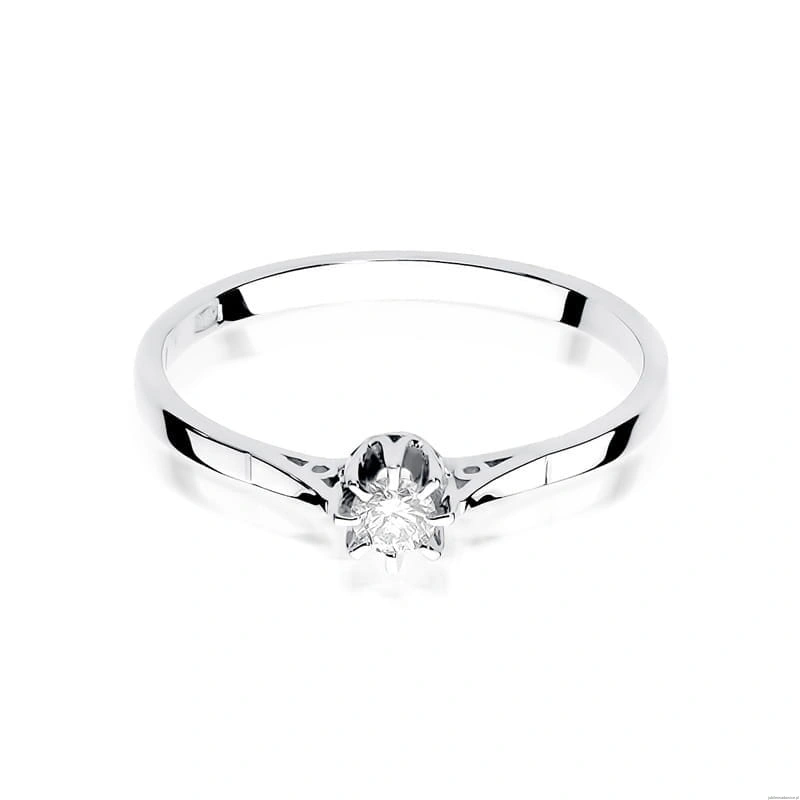 Pierścionek W209 Diament 0,10ct białe złoto