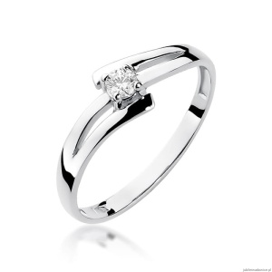 Pierścionek W210 Diament 0,10ct białe złoto