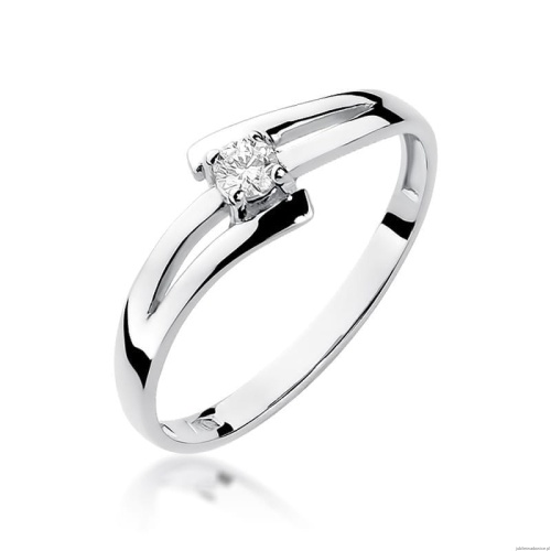 Pierścionek W210 Diament 0,10ct białe złoto