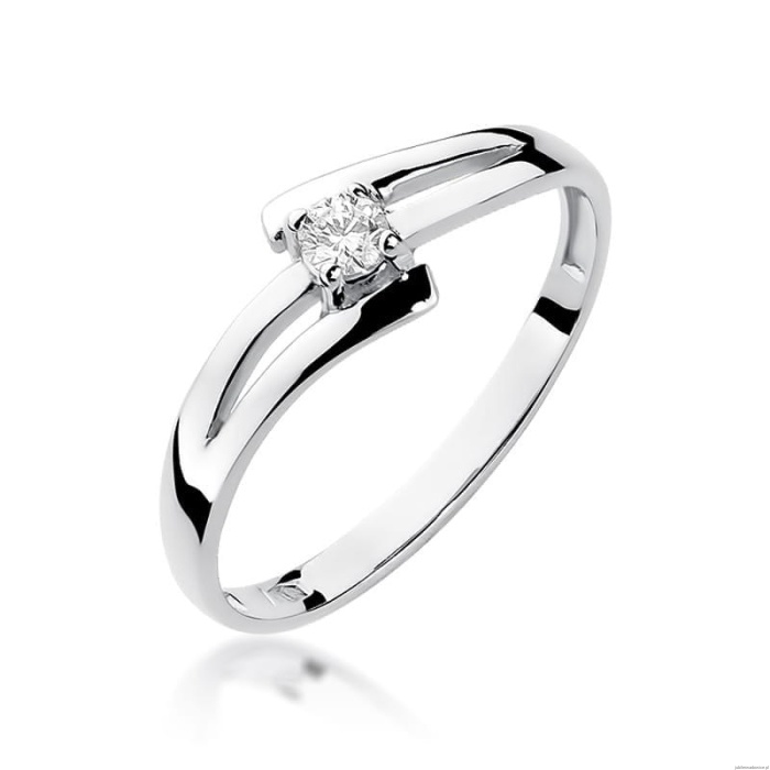 Pierścionek W210 Diament 0,10ct białe złoto