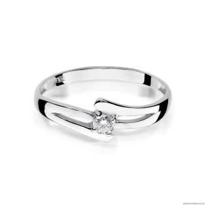 Pierścionek W210 Diament 0,10ct białe złoto