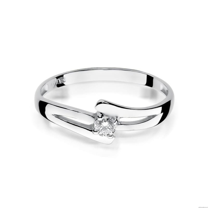 Pierścionek W210 Diament 0,10ct białe złoto