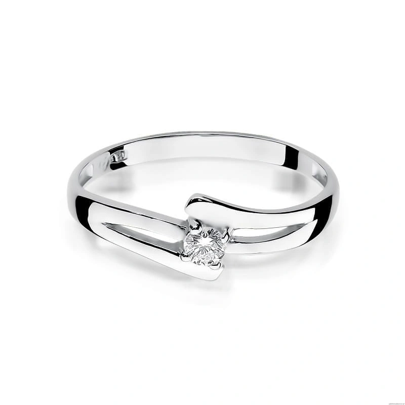 Pierścionek W210 Diament 0,10ct białe złoto