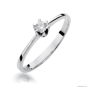 Pierścionek W220 Diament 0,15ct białe złoto