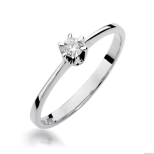 Pierścionek W220 Diament 0,15ct białe złoto