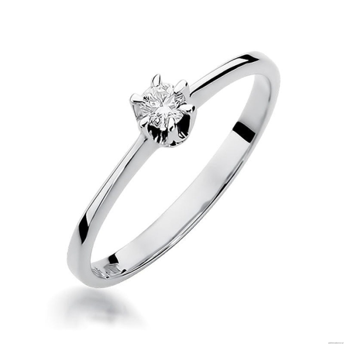 Pierścionek W220 Diament 0,15ct białe złoto