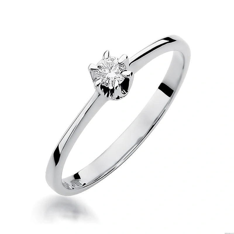 Pierścionek W220 Diament 0,15ct białe złoto
