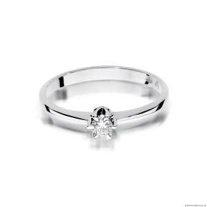 Pierścionek W220 Diament 0,15ct białe złoto