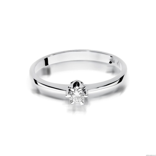 Pierścionek W220 Diament 0,15ct białe złoto