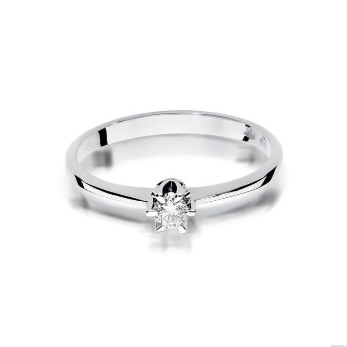Pierścionek W220 Diament 0,15ct białe złoto