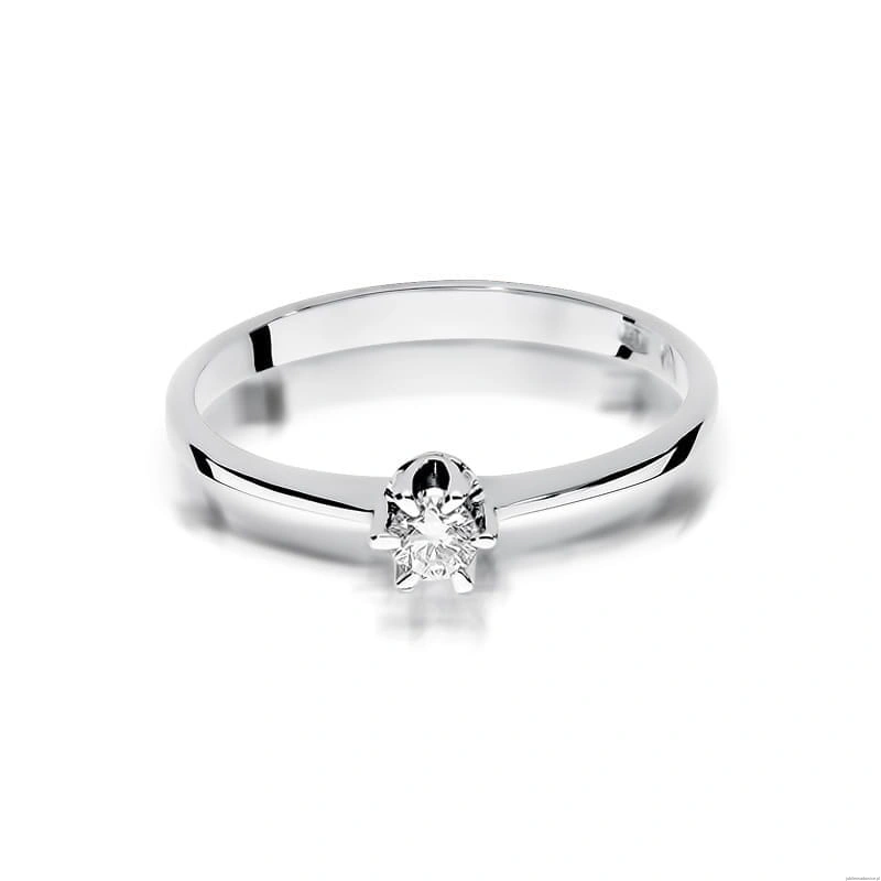 Pierścionek W220 Diament 0,15ct białe złoto