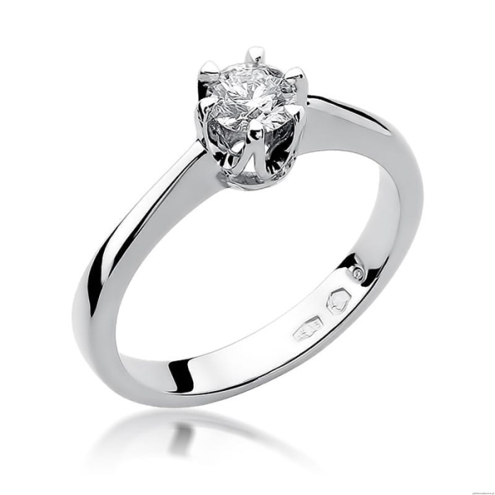 Pierścionek W220B Diament 0,30ct białe złoto