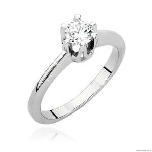 Pierścionek W220B Diament 0,40ct białe złoto