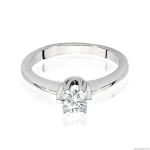 Pierścionek W220B Diament 0,40ct białe złoto