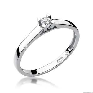 Pierścionek W221 Diament 0,10ct białe złoto