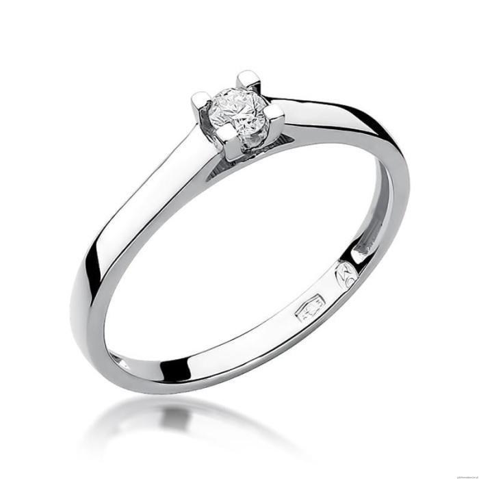 Pierścionek W221 Diament 0,10ct białe złoto